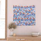 Red and blue spring flowers  Wall Tapestry Gallery Image 2