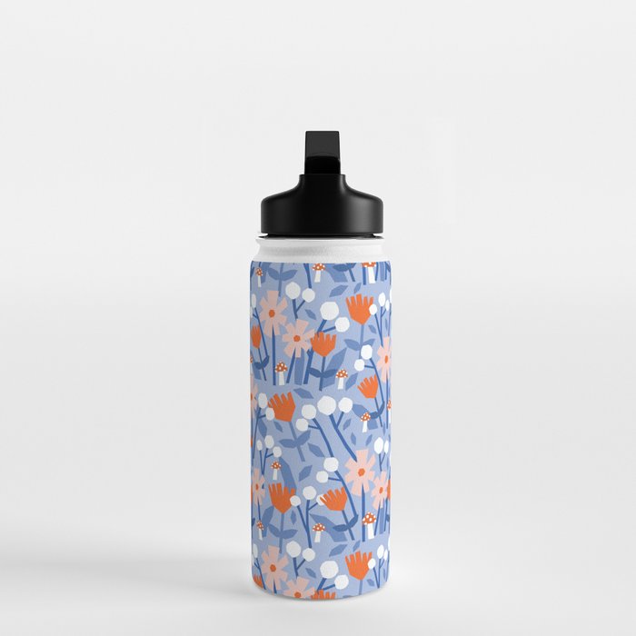 Red and blue spring flowers  Water Bottle Gallery Image 3