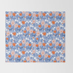 Red and blue spring flowers  Throw Blanket Gallery Image 2