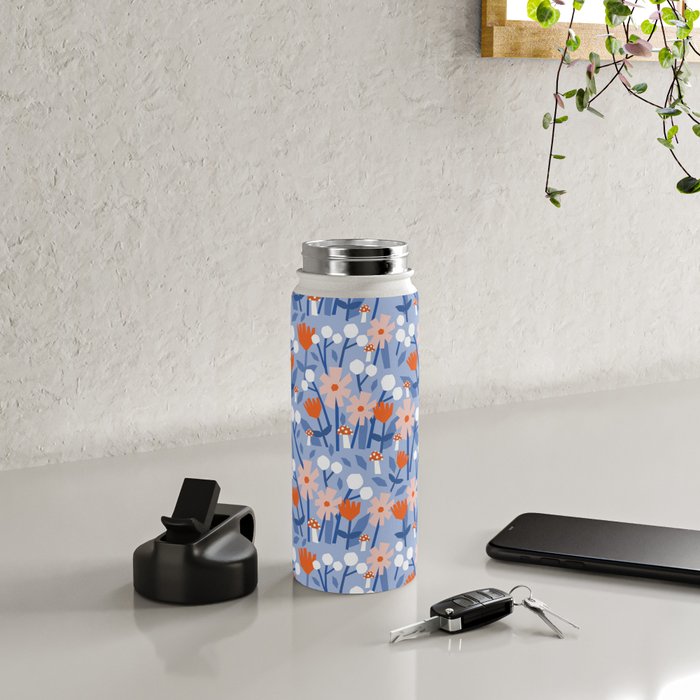 Red and blue spring flowers  Water Bottle Gallery Image 4