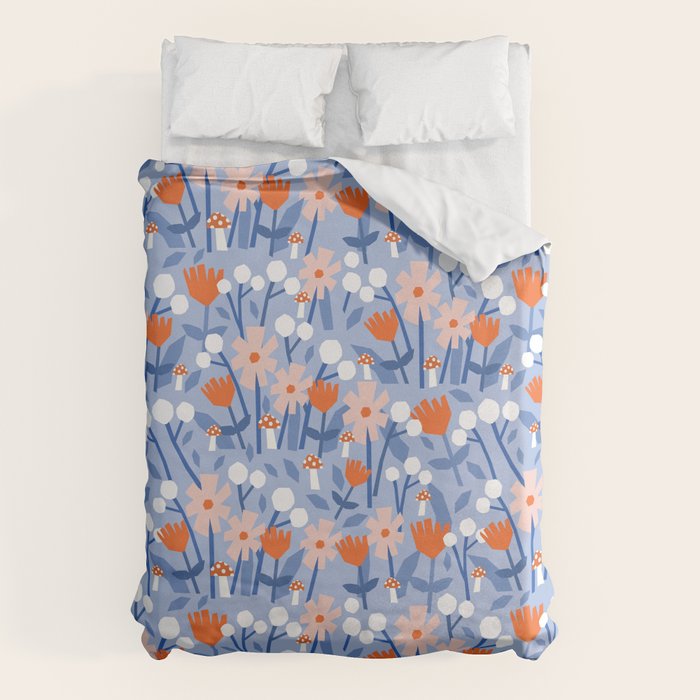 Red and blue spring flowers  Duvet Cover Gallery Image 6