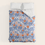Red and blue spring flowers  Duvet Cover Gallery Image 6