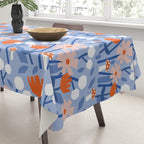 Red and blue spring flowers  Tablecloth Gallery Image 3