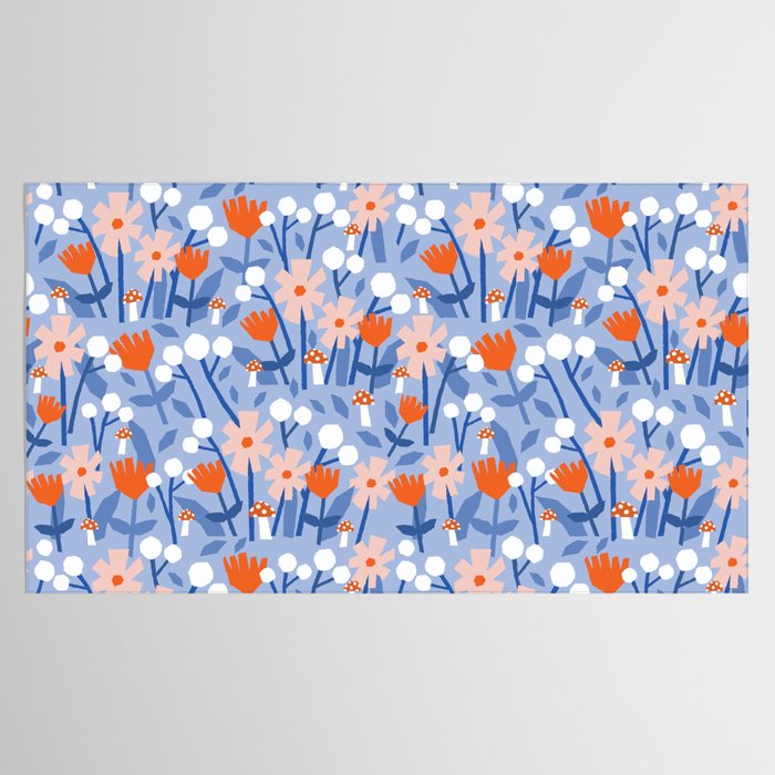 Red and blue spring flowers  Tablecloth Gallery Image 2