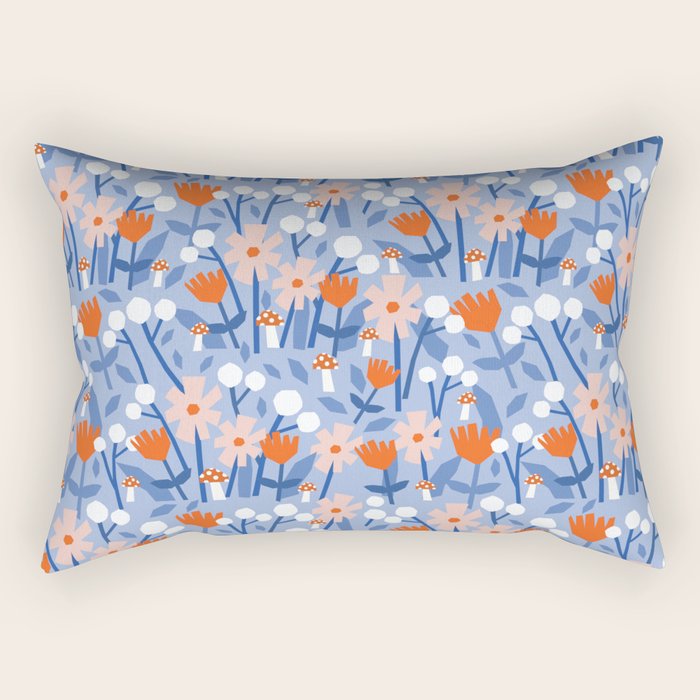 Red and blue spring flowers  Rectangular Pillow Gallery Image 2