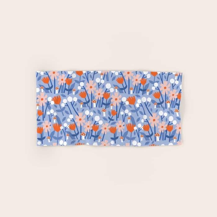 Red and blue spring flowers  Bath Towel Gallery Image 1