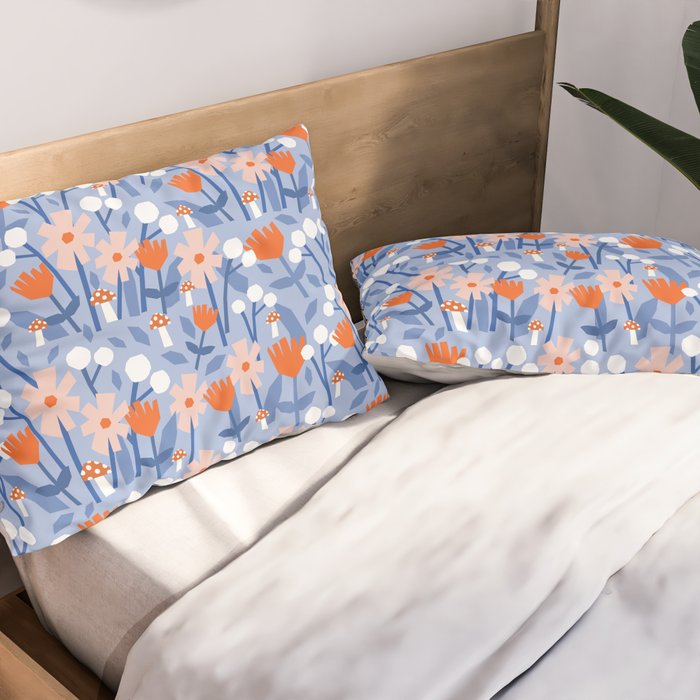 Red and blue spring flowers  Pillow Sham Gallery Image 2