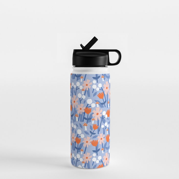 Red and blue spring flowers  Water Bottle Gallery Image 1