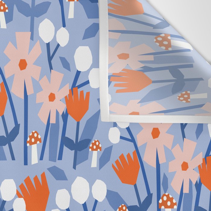 Red and blue spring flowers  Wall Tapestry Gallery Image 3
