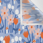 Red and blue spring flowers  Wall Tapestry Gallery Image 3