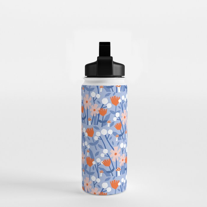 Red and blue spring flowers  Water Bottle Gallery Image 2