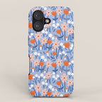 Red and blue spring flowers  iPhone Case Gallery Image 1