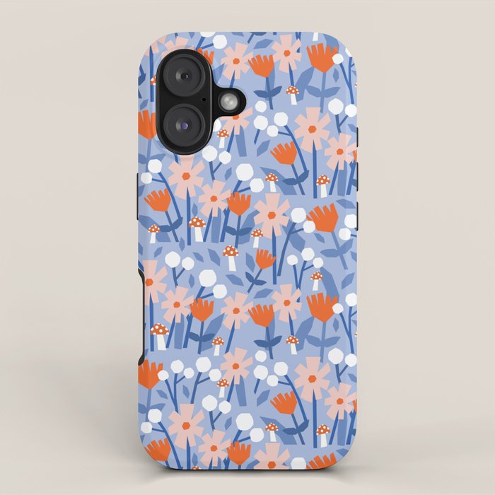 Red and blue spring flowers  iPhone Case Gallery Image 1