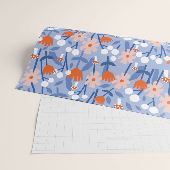 Red and blue spring flowers  Wrapping Paper Gallery Image 2