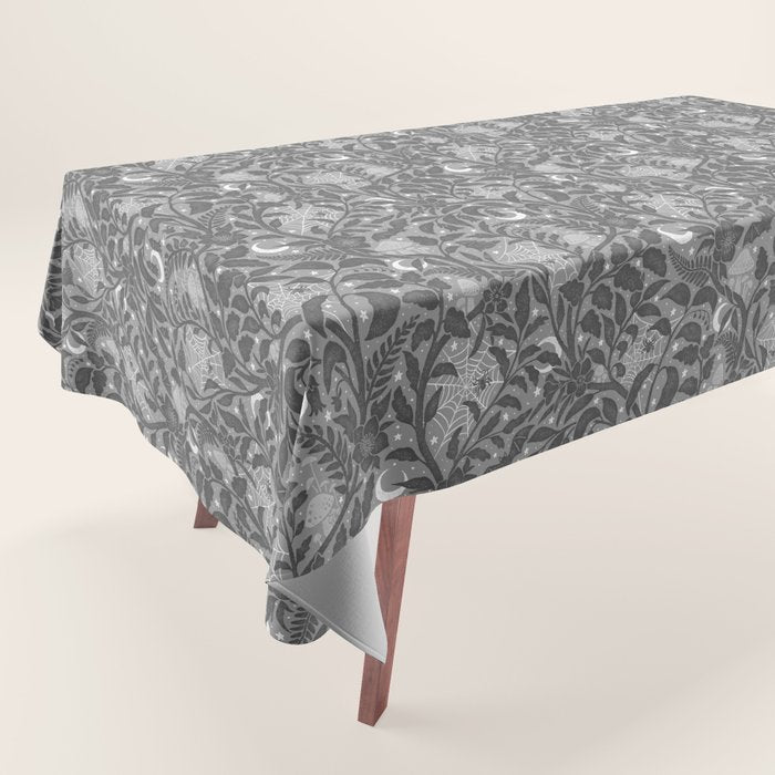 Mysterious Garden - Grayscale  Tablecloth Gallery Image 1