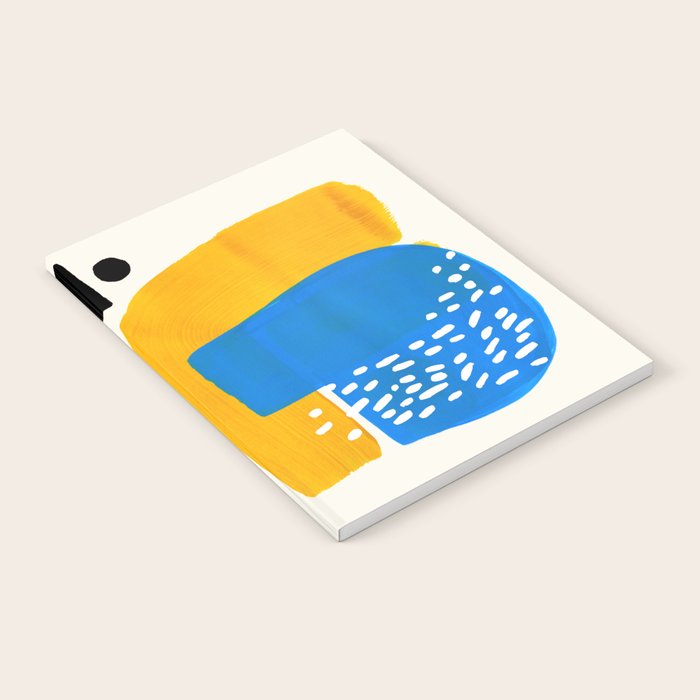 Mid Century Modern abstract Minimalist Fun Colorful Shapes Patterns Ikea Yellow & Blue Notebook Gallery Image 1