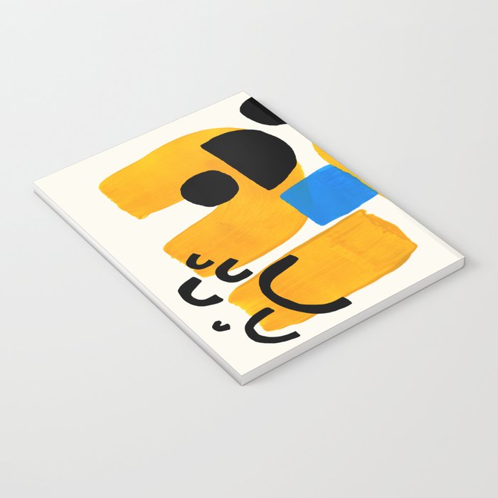 Mid Century Modern abstract Minimalist Fun Colorful Shapes Patterns Ikea Yellow & Blue Notebook Gallery Image 3