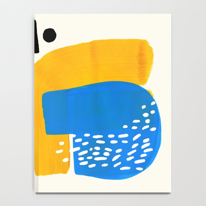 Mid Century Modern abstract Minimalist Fun Colorful Shapes Patterns Ikea Yellow & Blue Notebook Gallery Image 4
