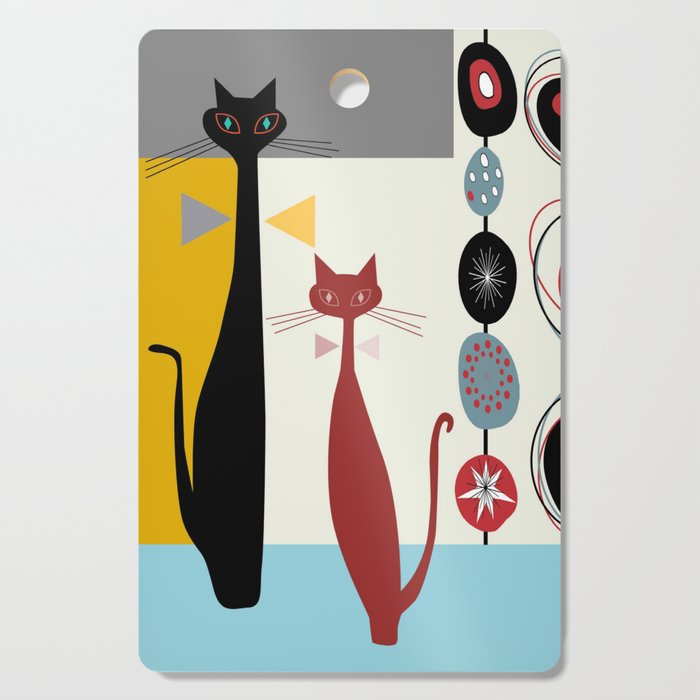 Mid-Century Modern Art Cats Cutting Board Gallery Image 1