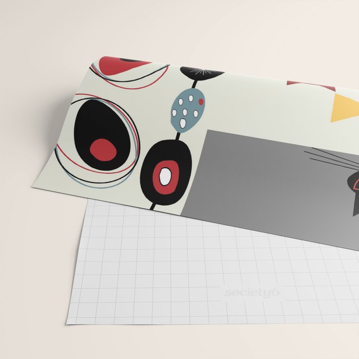 Mid-Century Modern Art Cats Wrapping Paper Gallery Image 2