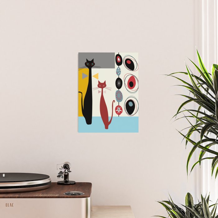 Mid-Century Modern Art Cats Poster Gallery Image 2