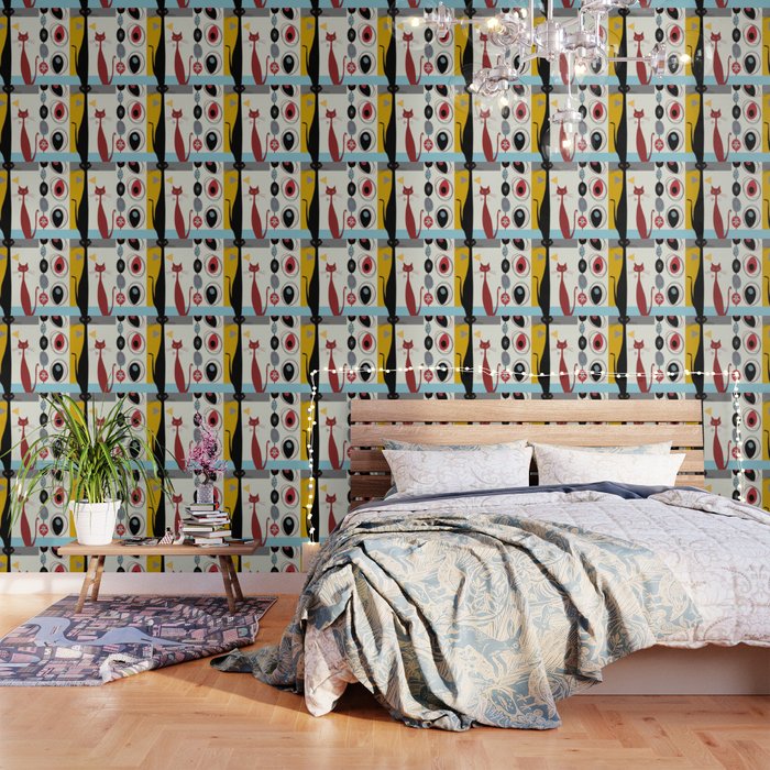 Mid-Century Modern Art Cats Wallpaper Gallery Image 3