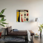 Mid-Century Modern Art Cats Wood Wall Art Gallery Image 2