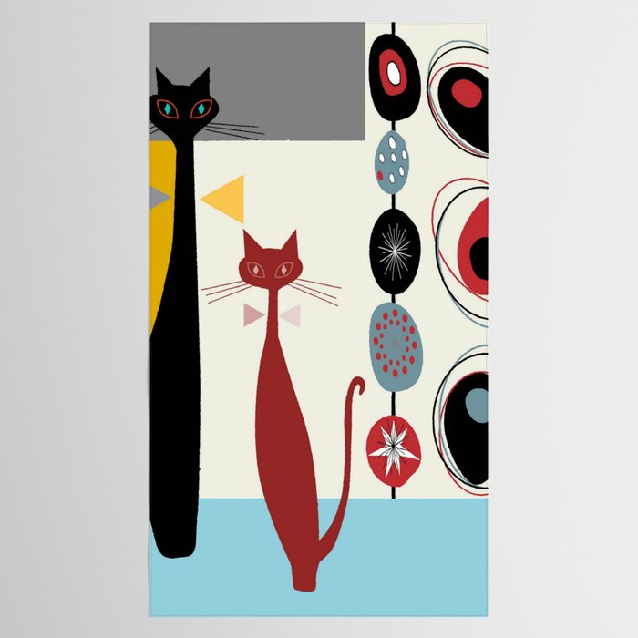Mid-Century Modern Art Cats Tablecloth Gallery Image 2