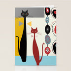 Mid-Century Modern Art Cats Stationery Card Gallery Image 2