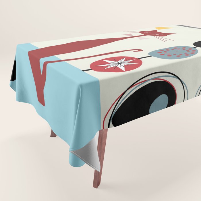 Mid-Century Modern Art Cats Tablecloth Gallery Image 1
