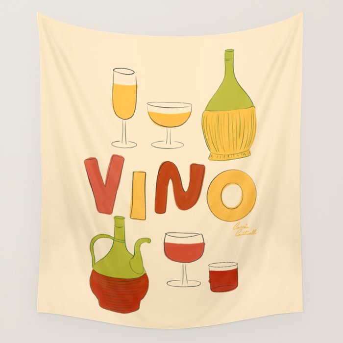 Vino Italian Wine Wall Tapestry Gallery Image 1