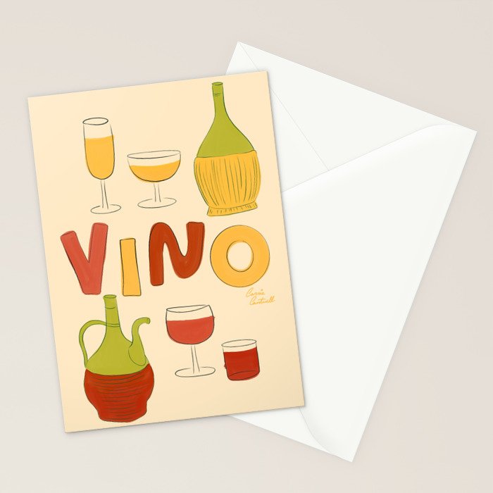 Vino Italian Wine Stationery Card Gallery Image 2