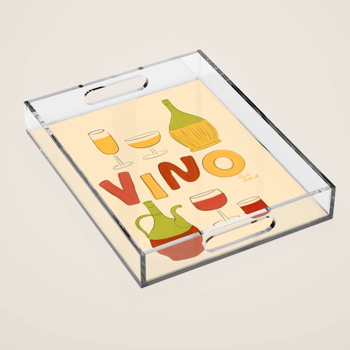 Vino Italian Wine Acrylic Tray Gallery Image 1