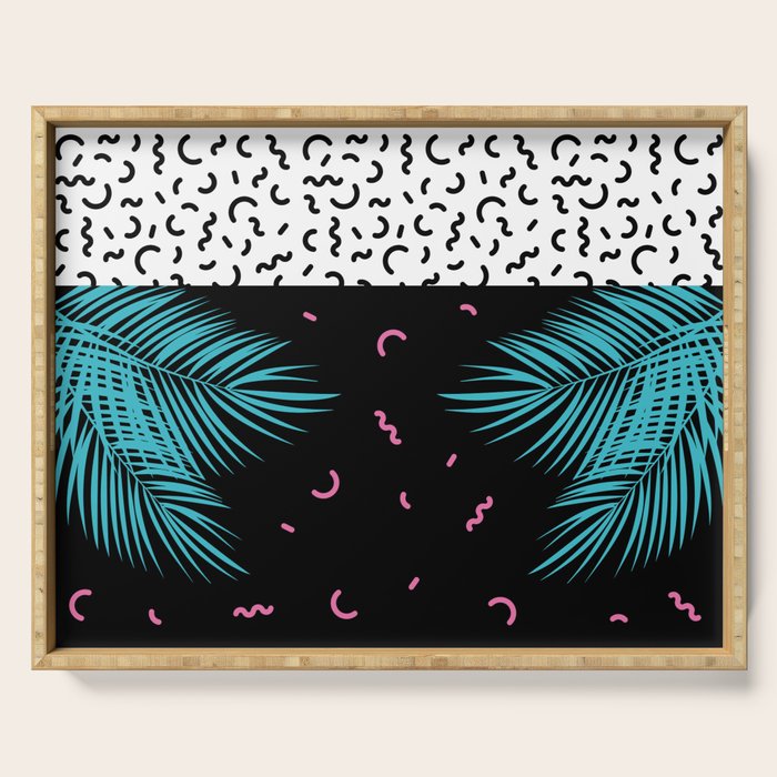 Memphis pattern 52 - 80s / 90s Retro / Palm Tree Serving Tray Gallery Image 1