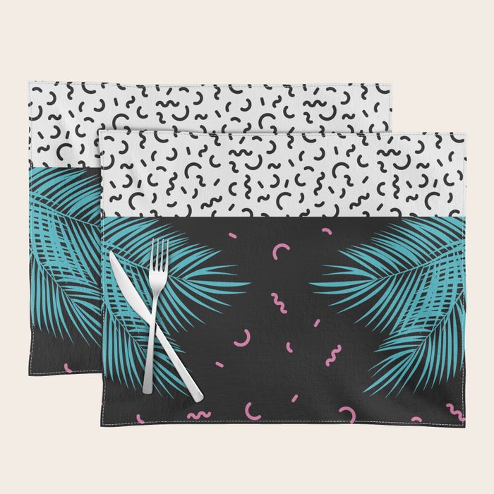 Memphis pattern 52 - 80s / 90s Retro / Palm Tree Placemat Gallery Image 1