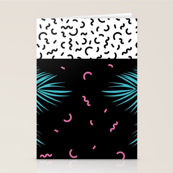 Memphis pattern 52 - 80s / 90s Retro / Palm Tree Stationery Card Gallery Image 1