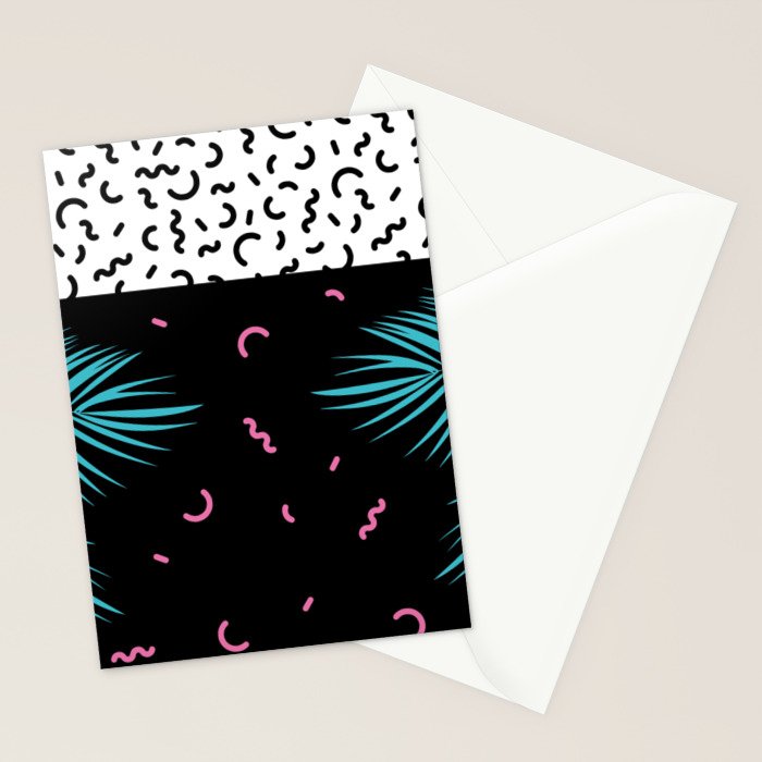Memphis pattern 52 - 80s / 90s Retro / Palm Tree Stationery Card Gallery Image 2