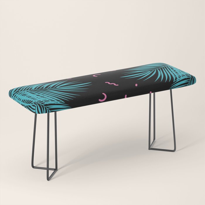 Memphis pattern 52 - 80s / 90s Retro / Palm Tree Bench Gallery Image 1