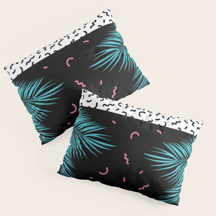 Memphis pattern 52 - 80s / 90s Retro / Palm Tree Pillow Sham Gallery Image 3