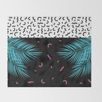 Memphis pattern 52 - 80s / 90s Retro / Palm Tree Throw Blanket Gallery Image 2