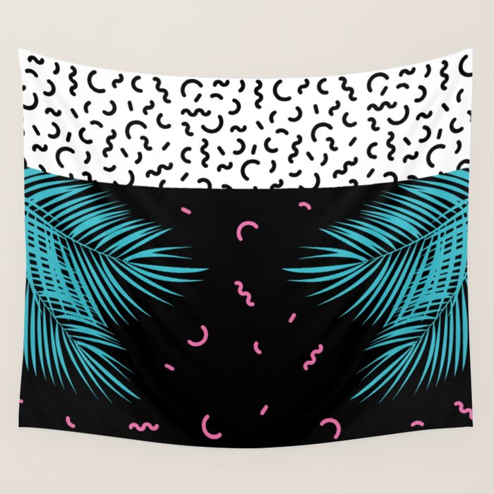 Memphis pattern 52 - 80s / 90s Retro / Palm Tree Wall Tapestry Gallery Image 4