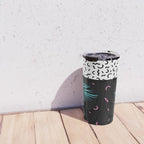 Memphis pattern 52 - 80s / 90s Retro / Palm Tree Travel Mug Gallery Image 4