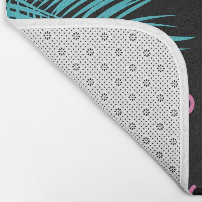 Memphis pattern 52 - 80s / 90s Retro / Palm Tree Bath Mat Gallery Image 2