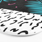Memphis pattern 52 - 80s / 90s Retro / Palm Tree Bath Mat Gallery Image 3