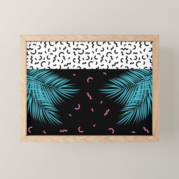 Memphis pattern 52 - 80s / 90s Retro / Palm Tree Mini Art Print Gallery Image 1