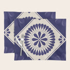 Mexican Talavera Blue Floral Tile by Akbaly Placemat Gallery Image 1