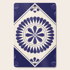 Mexican Talavera Blue Floral Tile by Akbaly Cutting Board Gallery Image 1