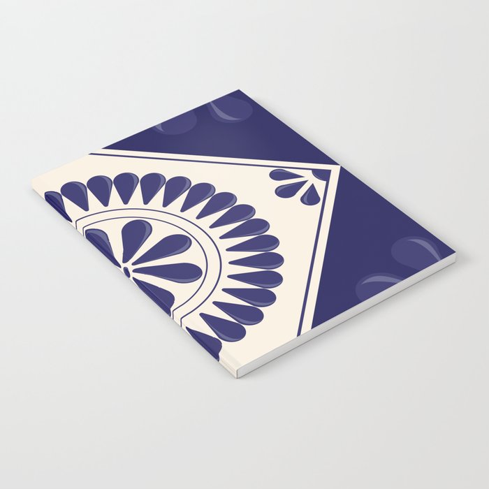 Mexican Talavera Blue Floral Tile by Akbaly Notebook Gallery Image 2