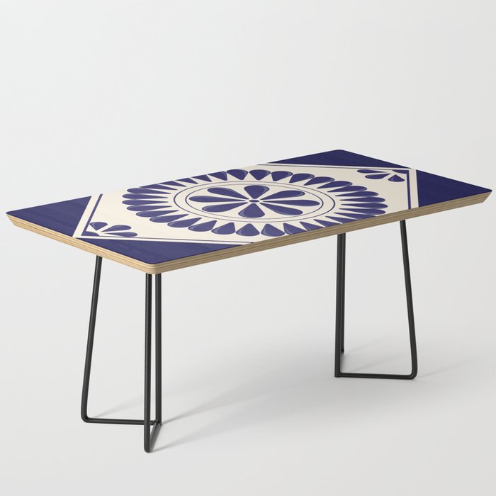Mexican Talavera Blue Floral Tile by Akbaly Coffee Table Gallery Image 1