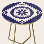 Mexican Talavera Blue Floral Tile by Akbaly Side Table Gallery Image 2